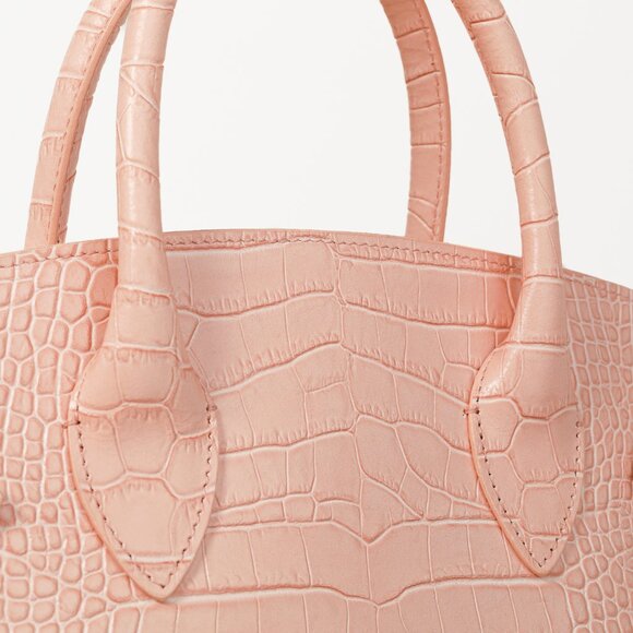 Teddy Blake Kate Croco 12" Nude Pink Leather Tote - Picture 7 of 11